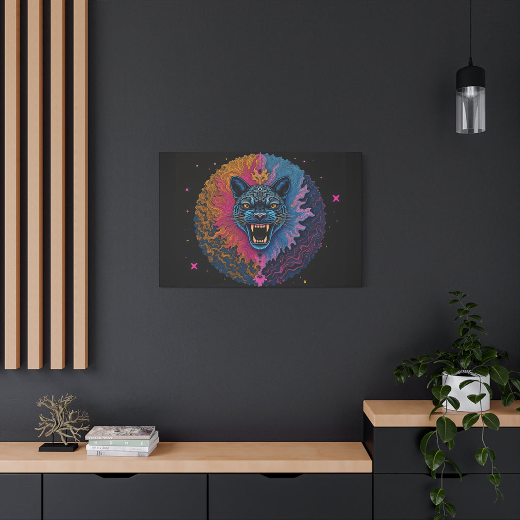 Cosmic Phantom Panther Canvas - Psychedelic Sacred Eye Wall Art