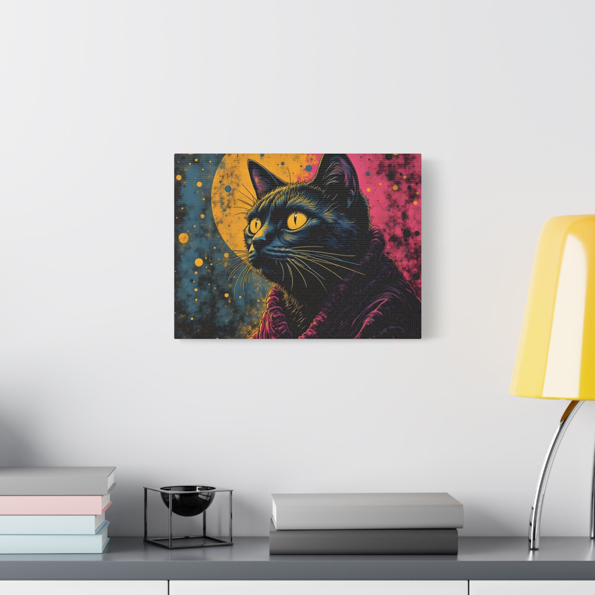 Cosmic Sage Cat Psychedelic Canvas Wall Art