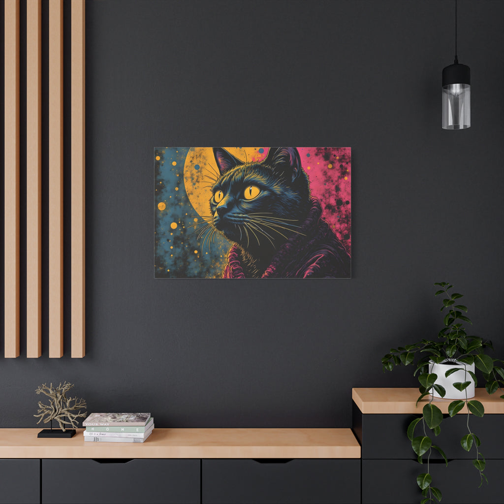 Cosmic Sage Cat Psychedelic Canvas Wall Art