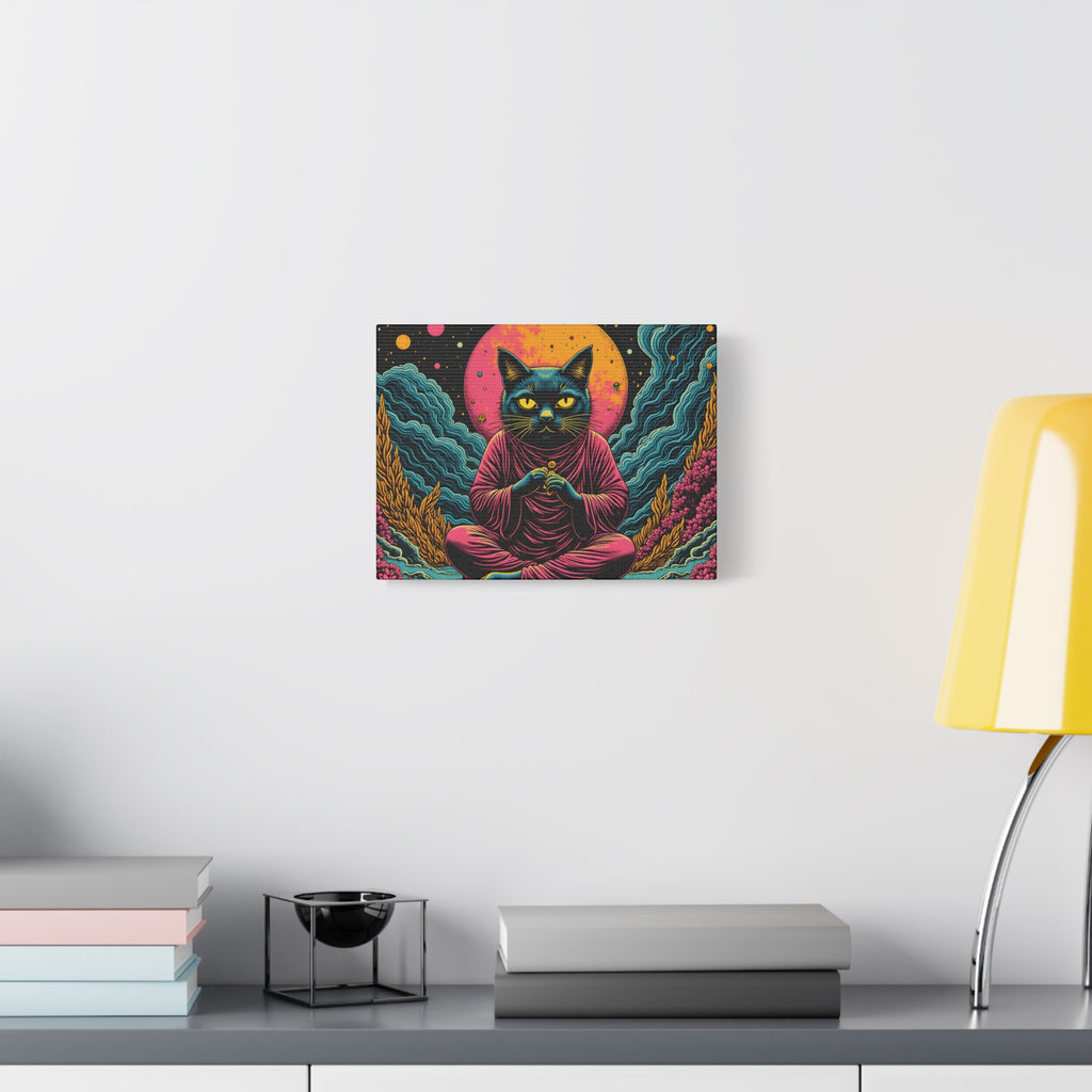Zen Cat Canvas Print — Mystic Meditation Cat Wall Art