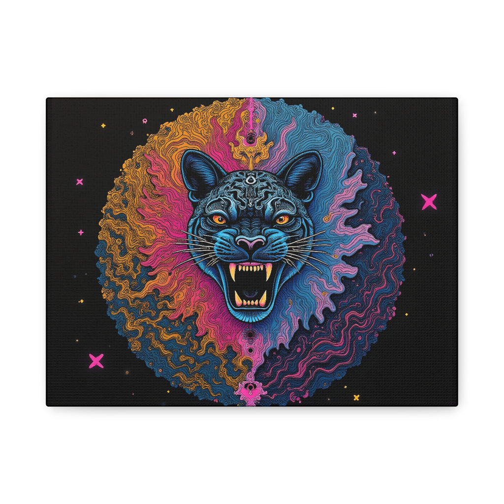 Cosmic Phantom Panther Canvas - Psychedelic Sacred Eye Wall Art
