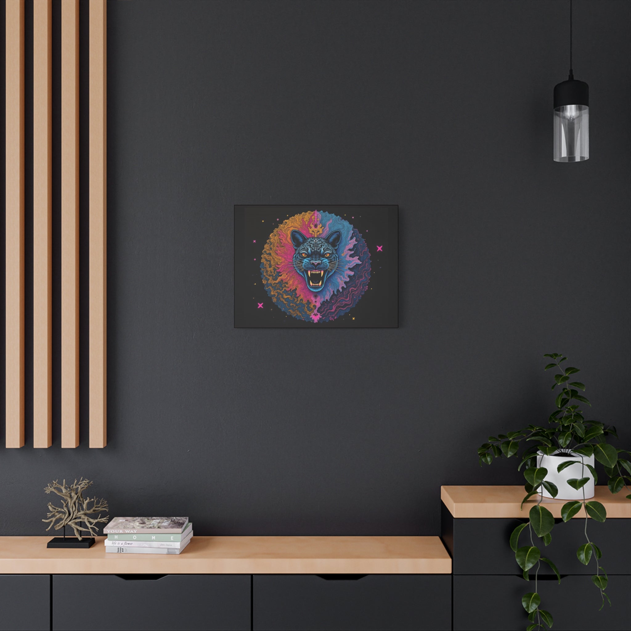 Cosmic Phantom Panther Canvas - Psychedelic Sacred Eye Wall Art