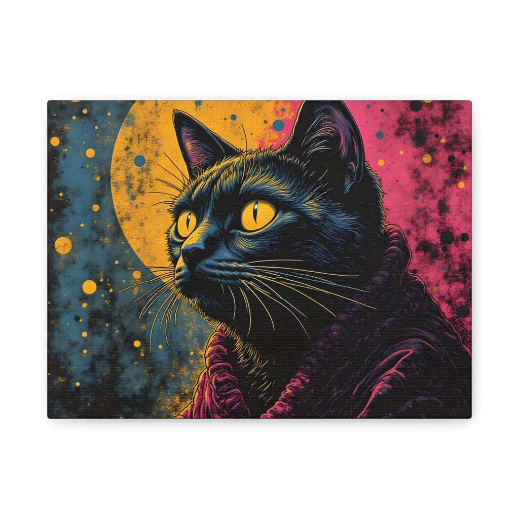 Cosmic Sage Cat Psychedelic Canvas Wall Art