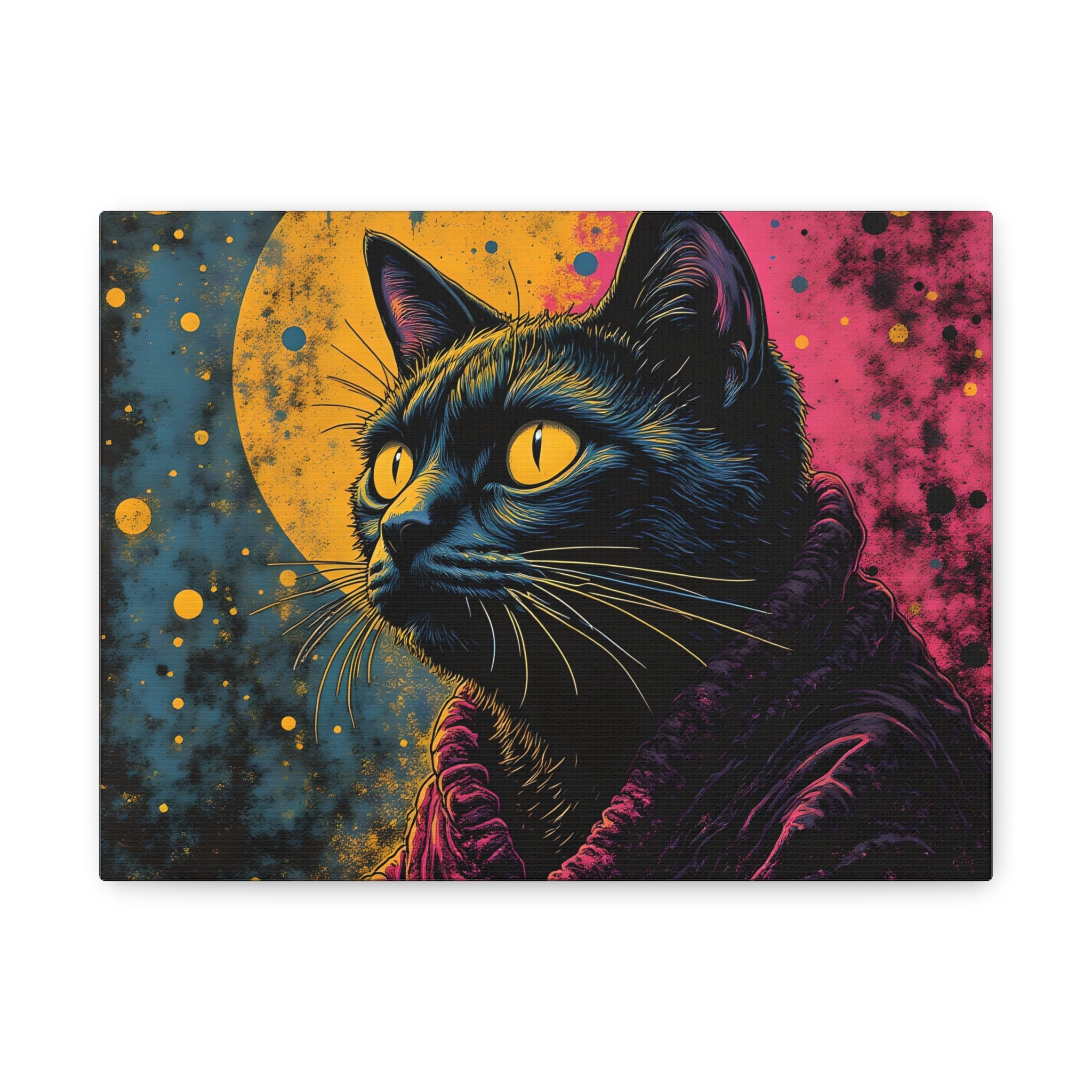 Cosmic Sage Cat Psychedelic Canvas Wall Art
