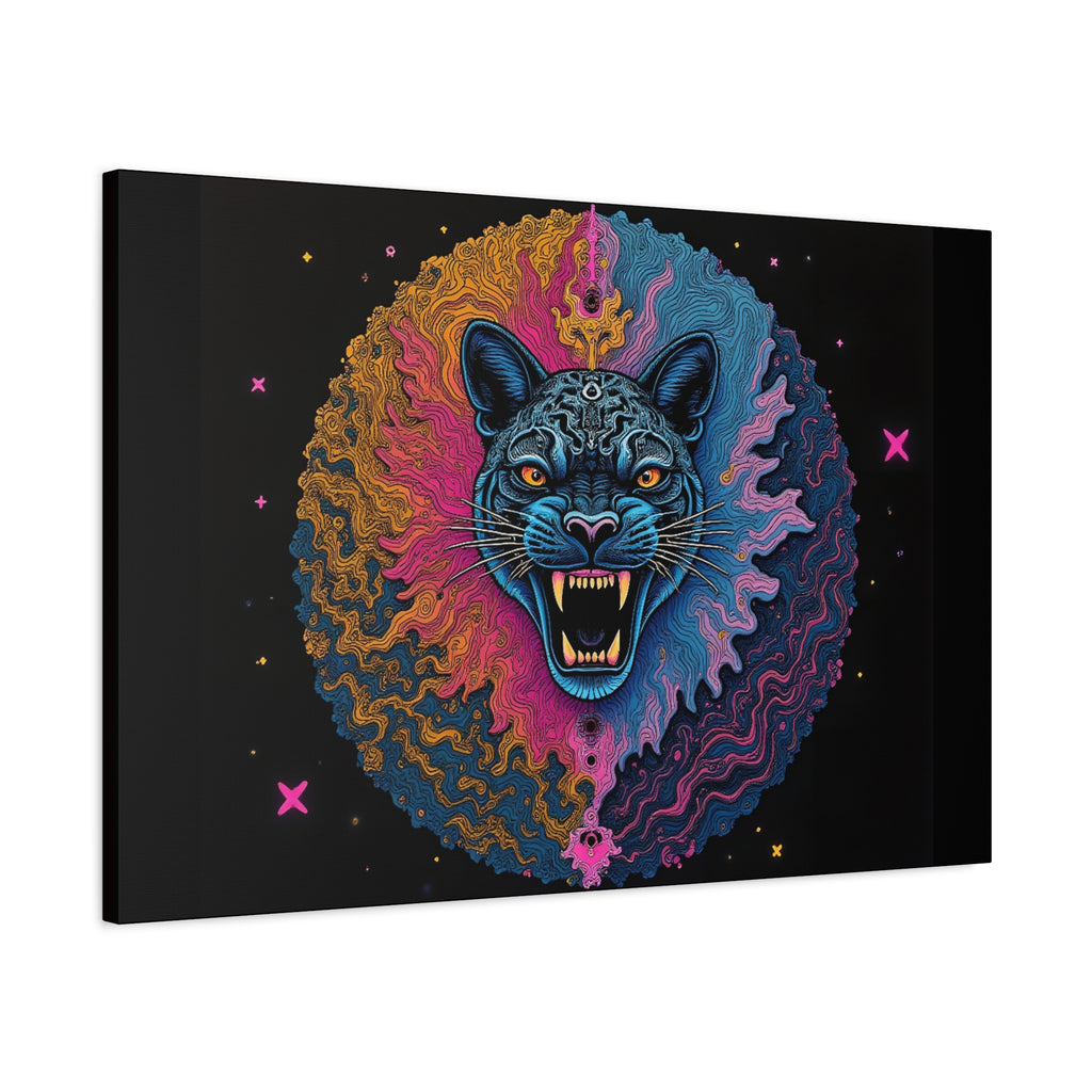 Cosmic Phantom Panther Canvas - Psychedelic Sacred Eye Wall Art
