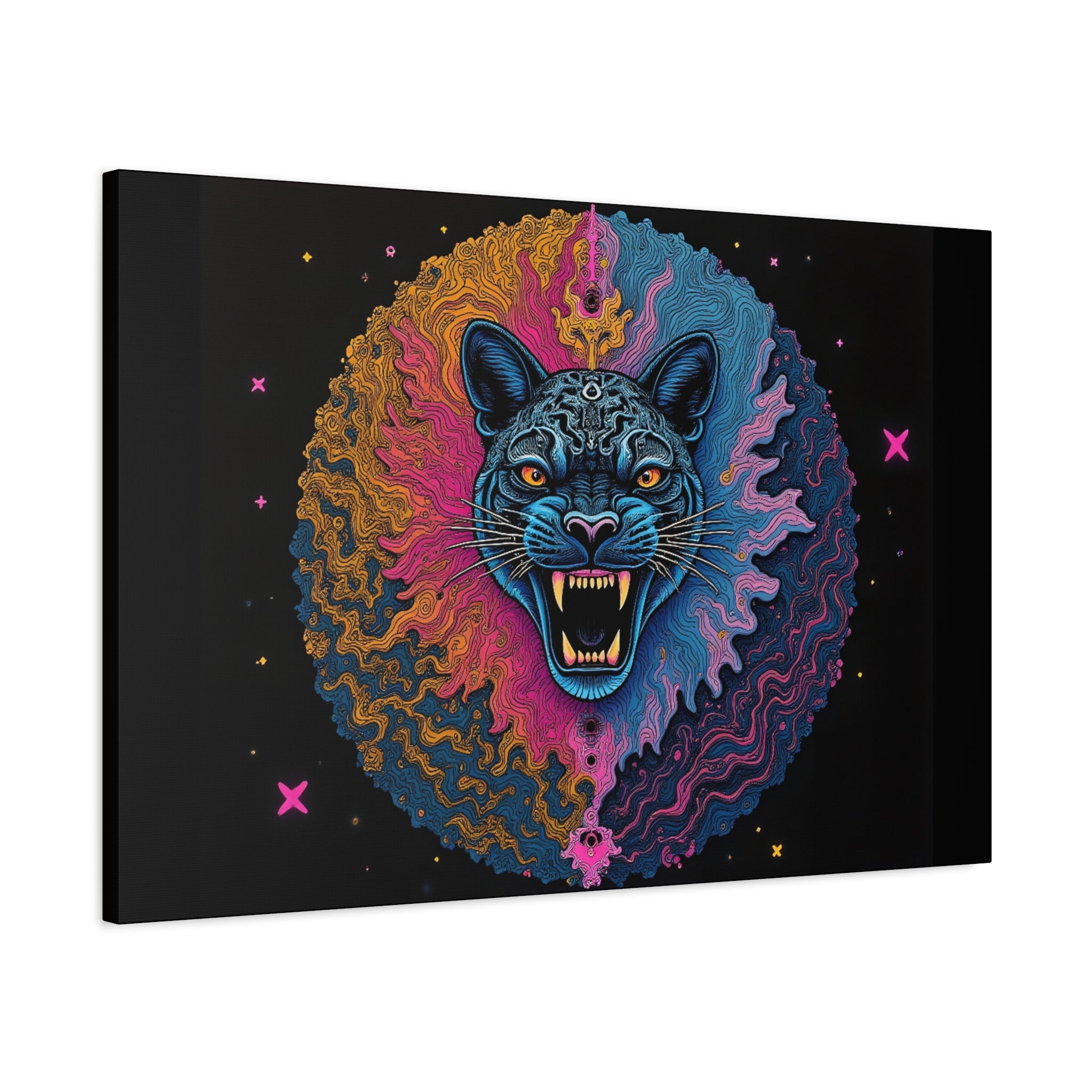 Cosmic Phantom Panther Canvas - Psychedelic Sacred Eye Wall Art