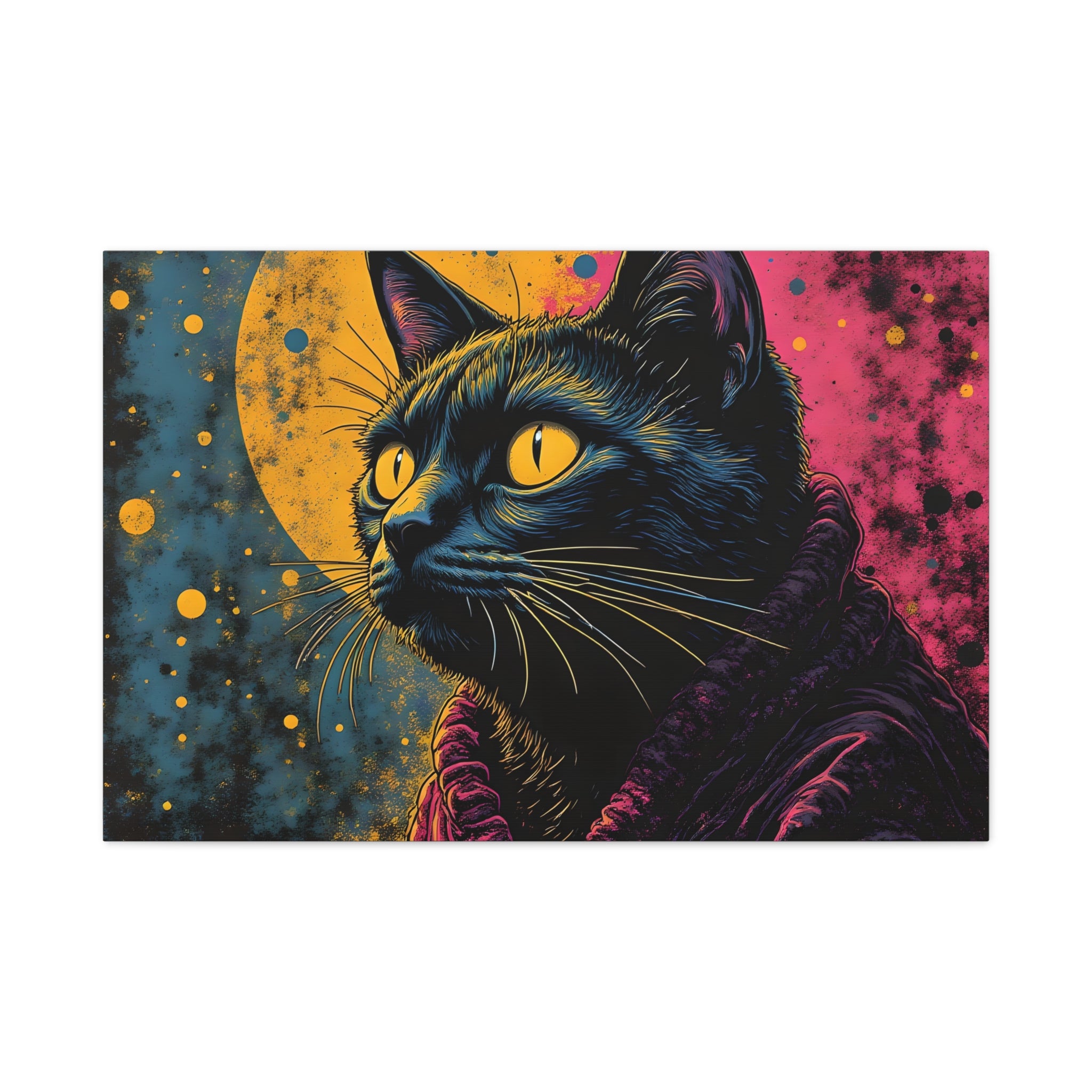 Cosmic Sage Cat Psychedelic Canvas Wall Art
