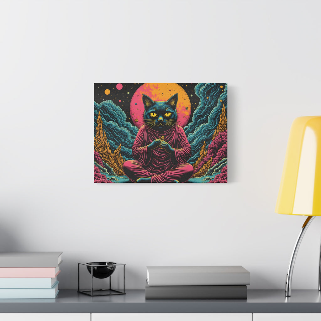 Zen Cat Canvas Print — Mystic Meditation Cat Wall Art