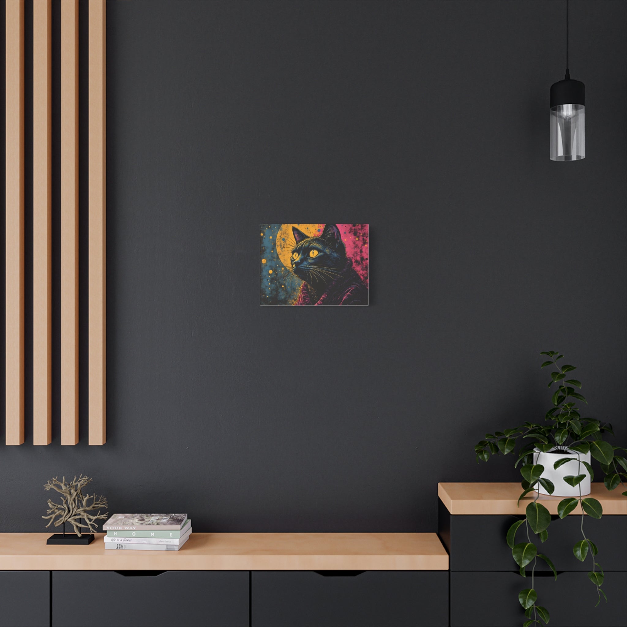 Cosmic Sage Cat Psychedelic Canvas Wall Art