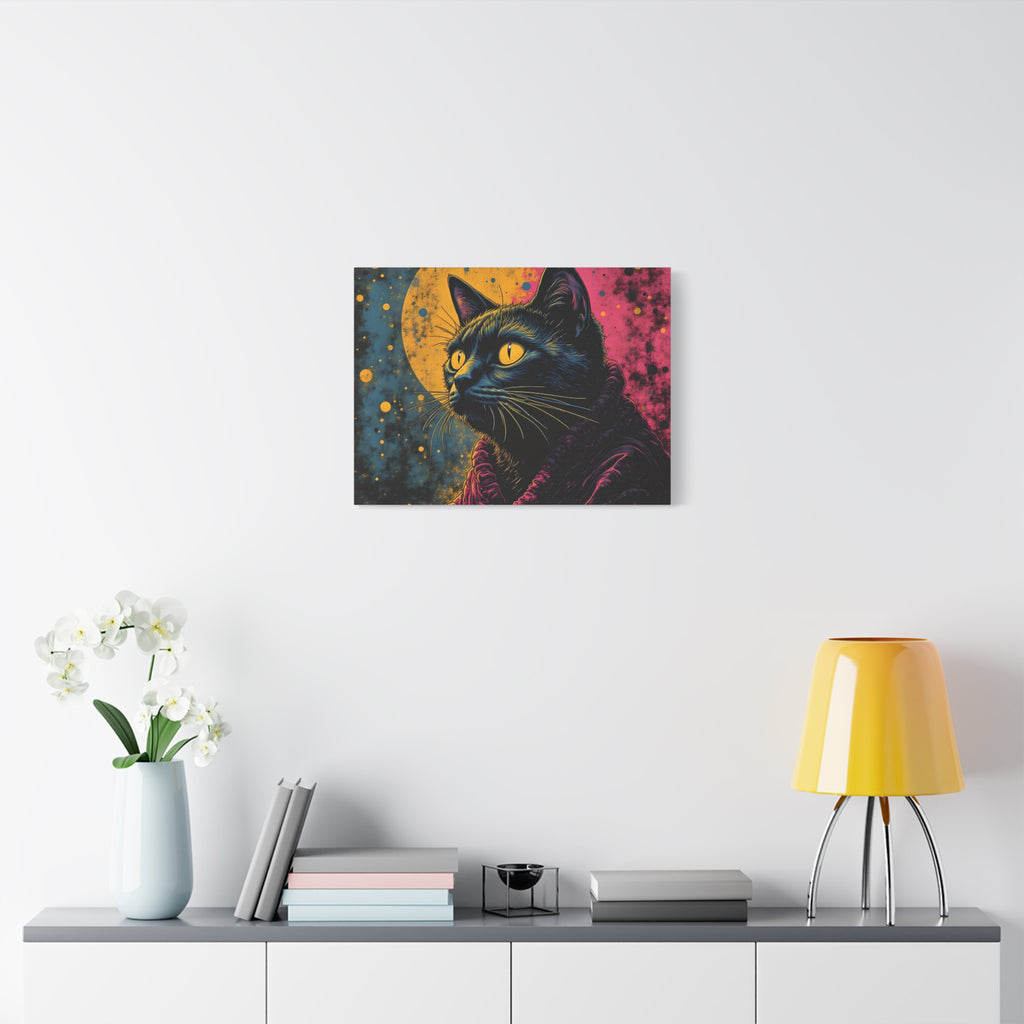 Cosmic Sage Cat Psychedelic Canvas Wall Art