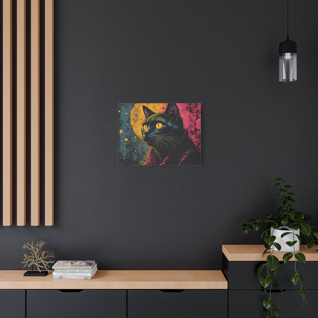Cosmic Sage Cat Psychedelic Canvas Wall Art