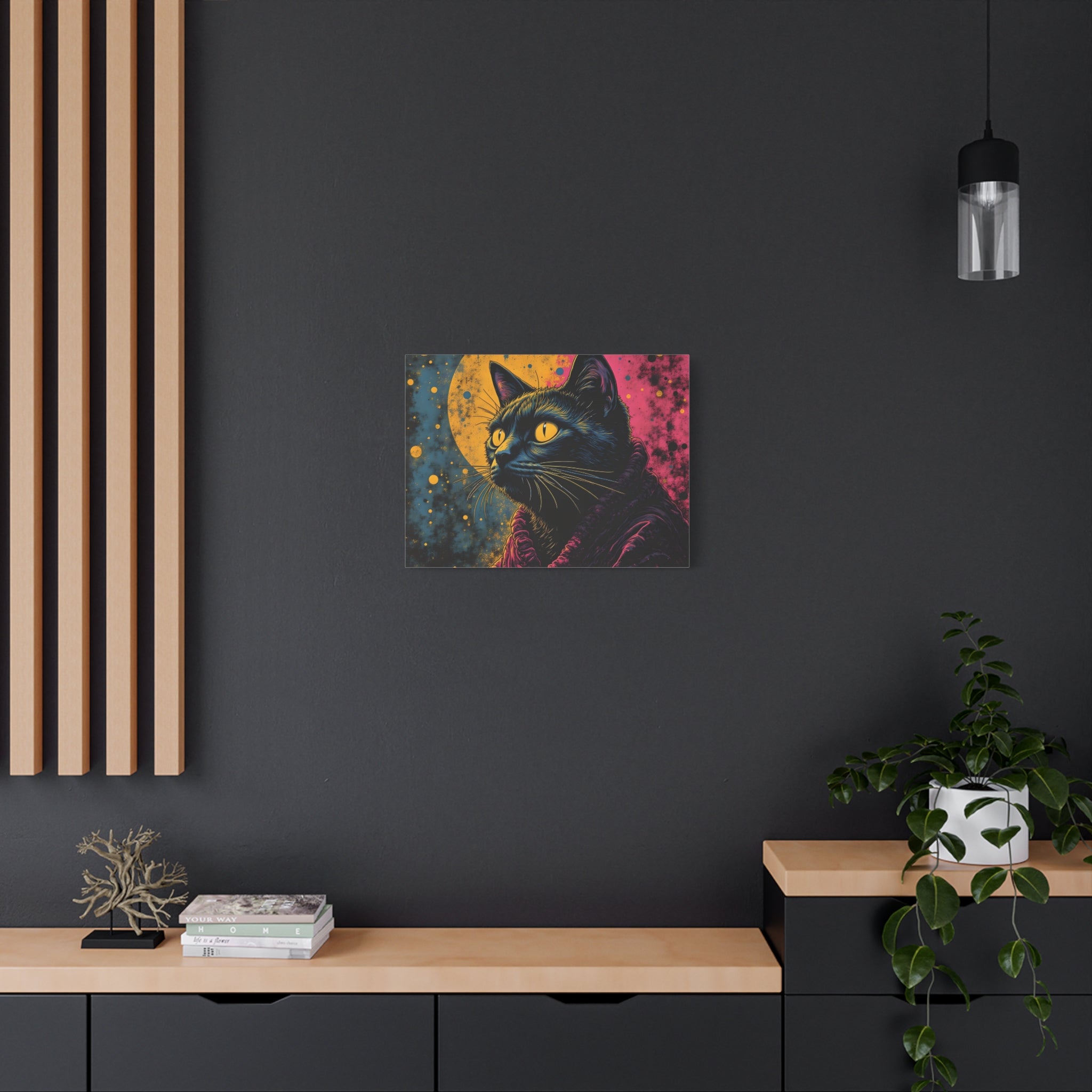 Cosmic Sage Cat Psychedelic Canvas Wall Art