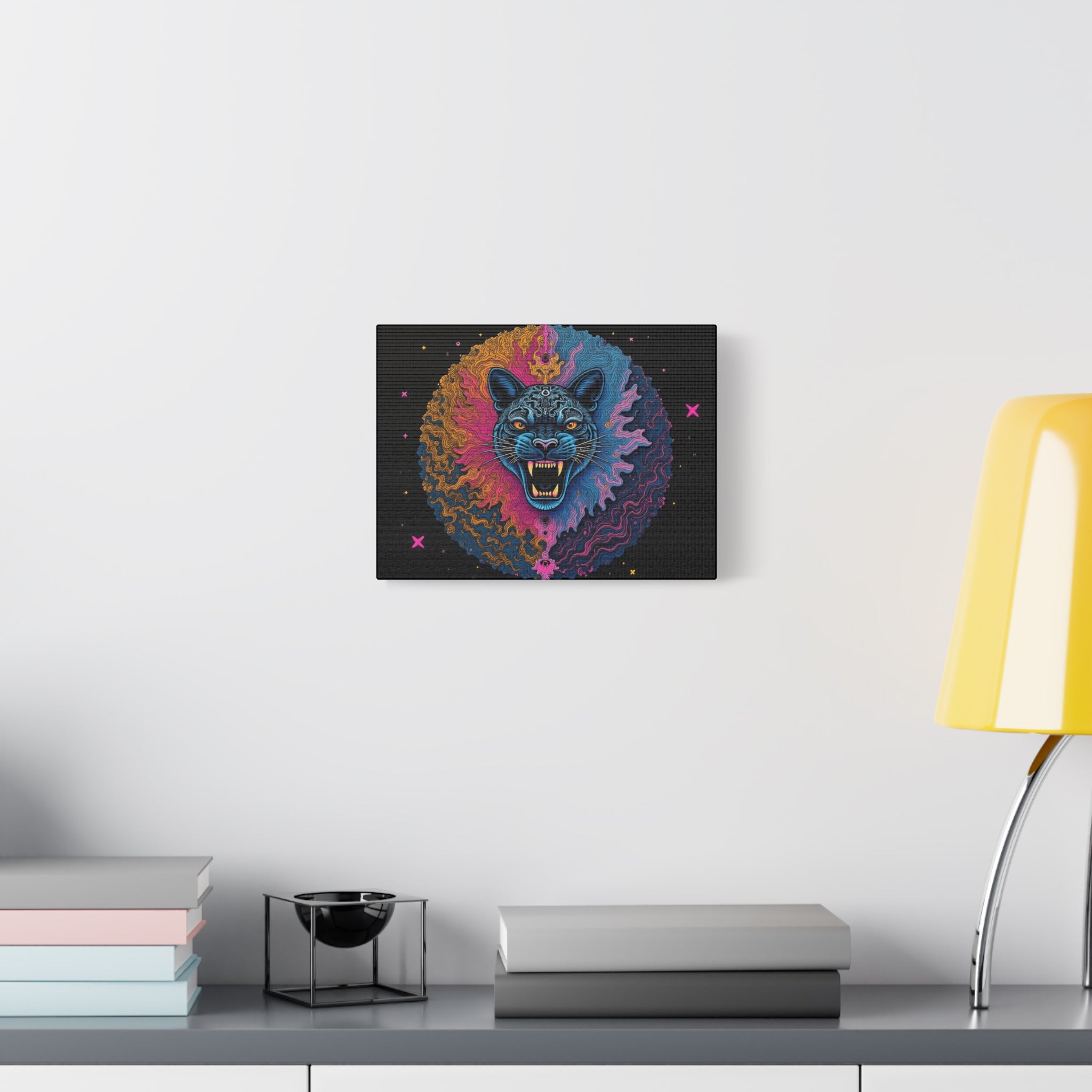 Cosmic Phantom Panther Canvas - Psychedelic Sacred Eye Wall Art