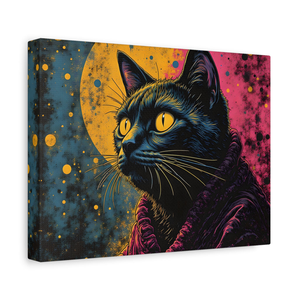Cosmic Sage Cat Psychedelic Canvas Wall Art