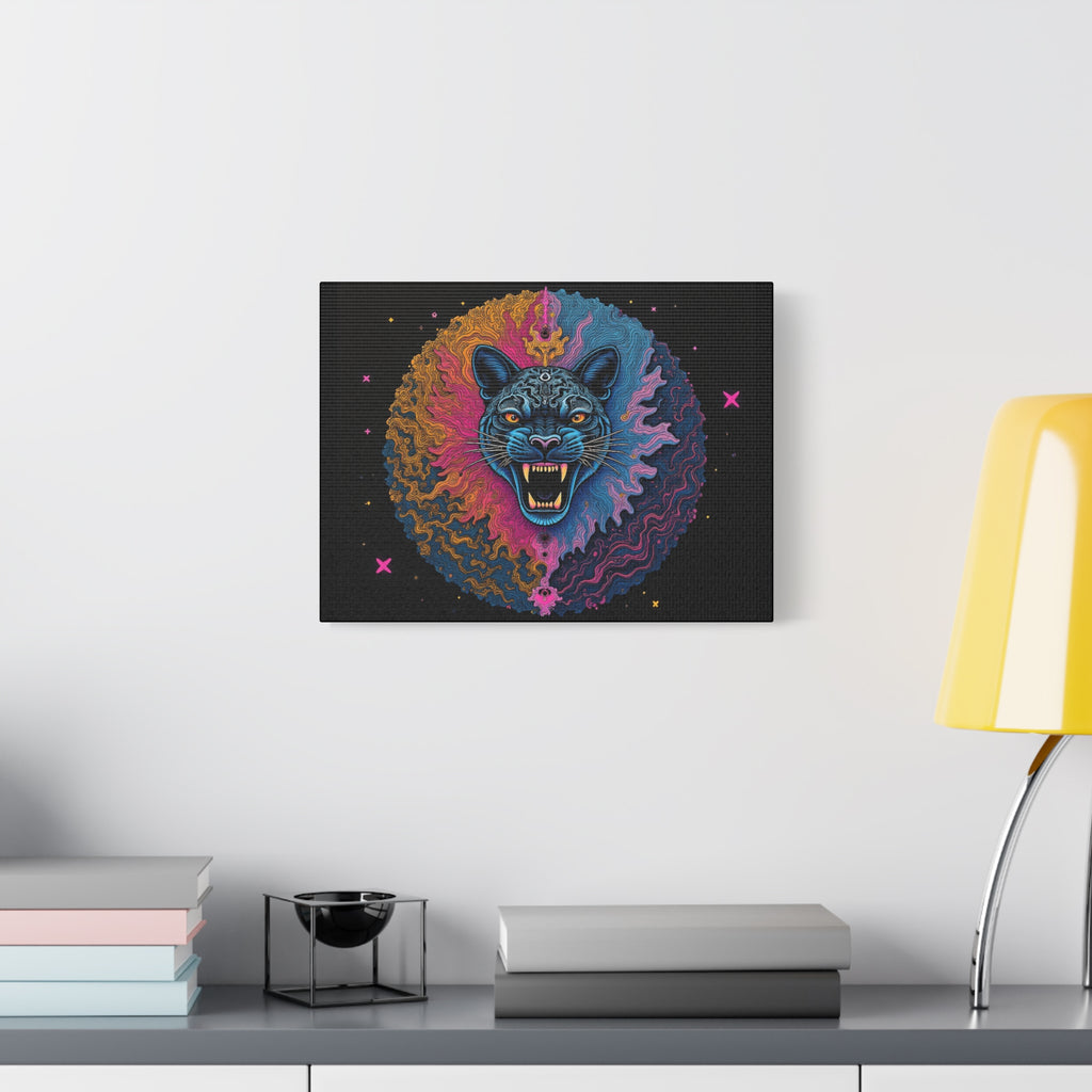 Cosmic Phantom Panther Canvas - Psychedelic Sacred Eye Wall Art