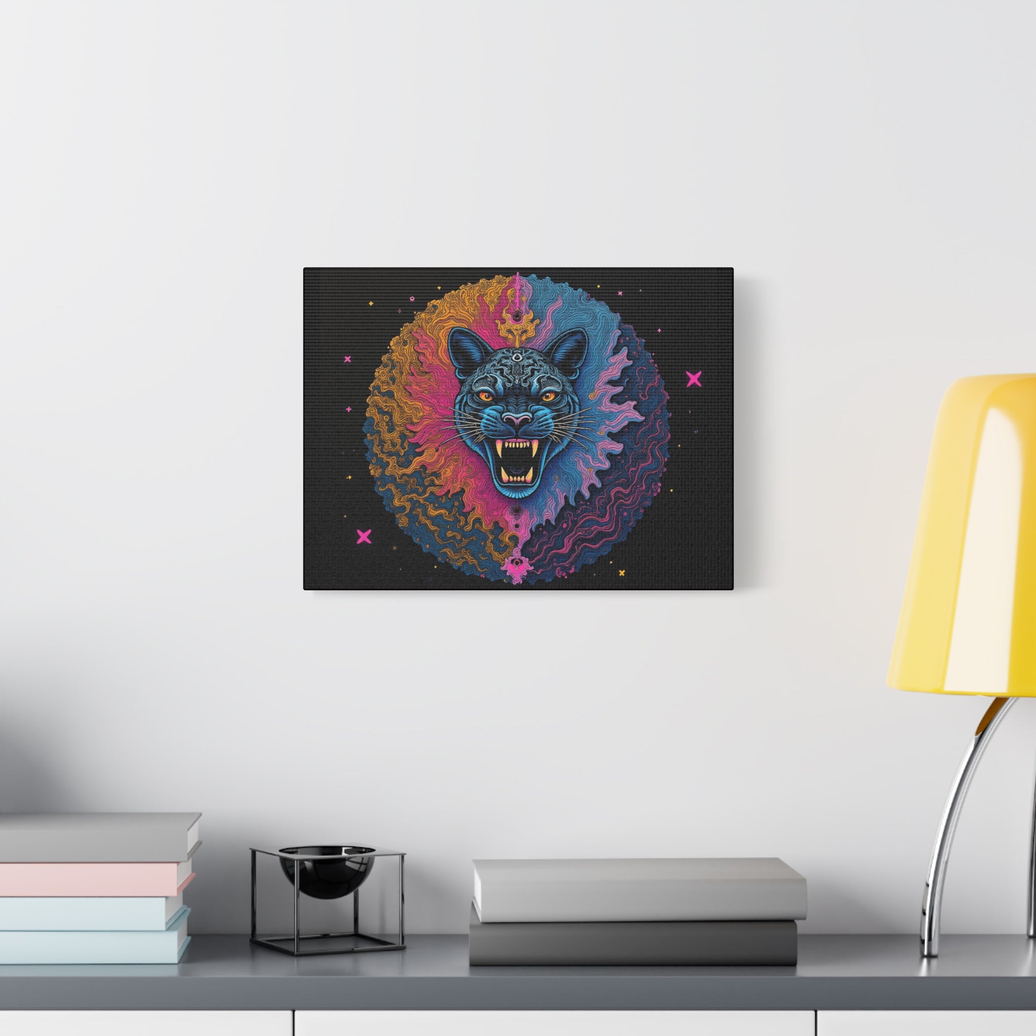 Cosmic Phantom Panther Canvas - Psychedelic Sacred Eye Wall Art
