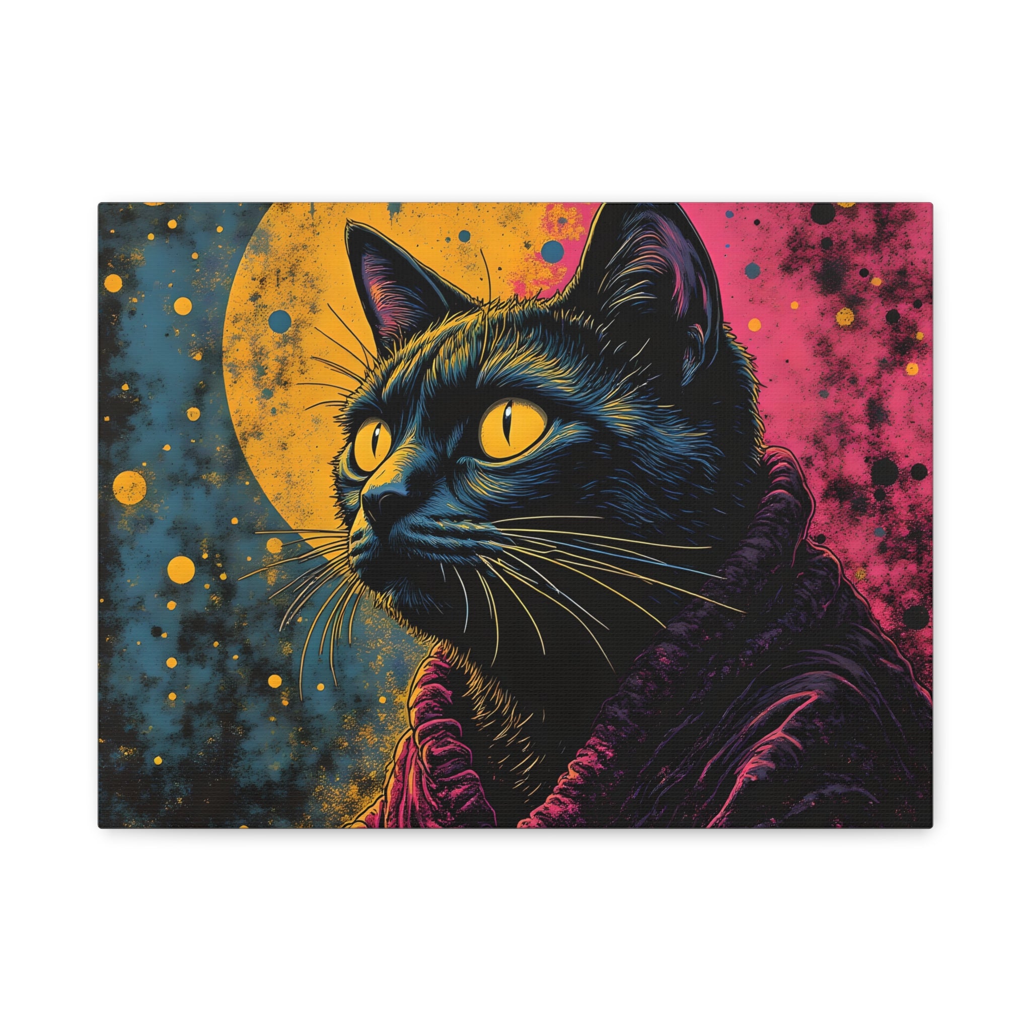 Cosmic Sage Cat Psychedelic Canvas Wall Art