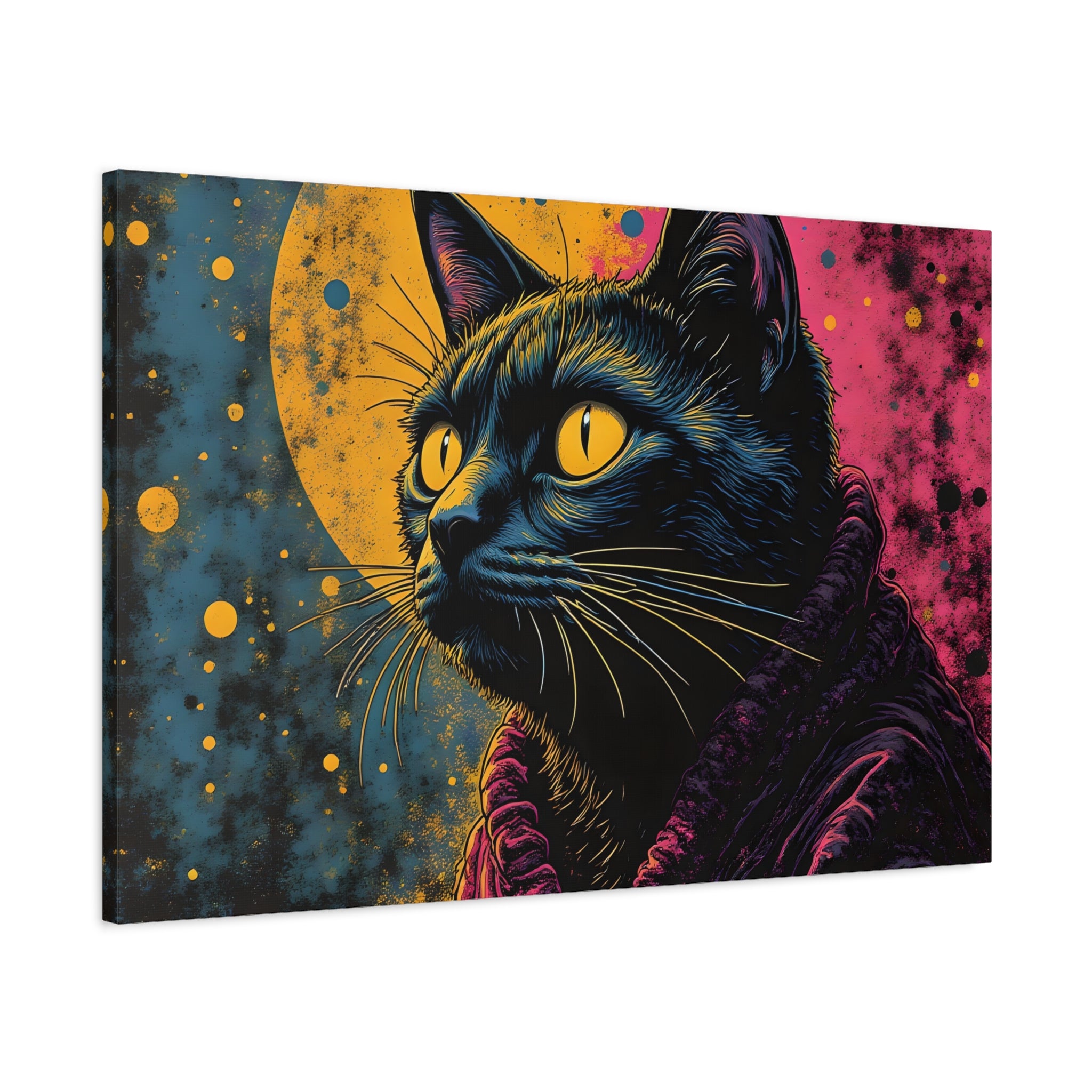 Cosmic Sage Cat Psychedelic Canvas Wall Art