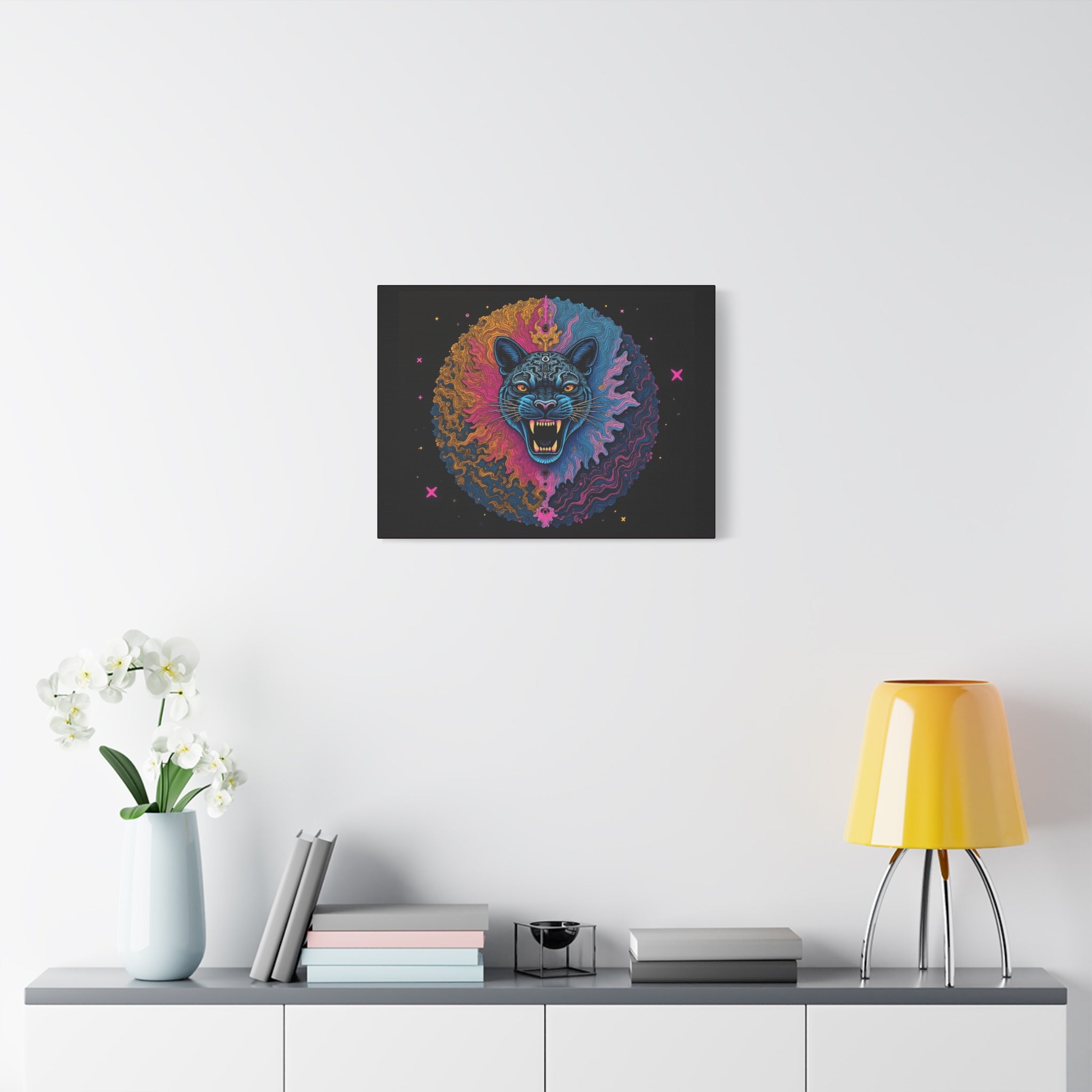 Cosmic Phantom Panther Canvas - Psychedelic Sacred Eye Wall Art