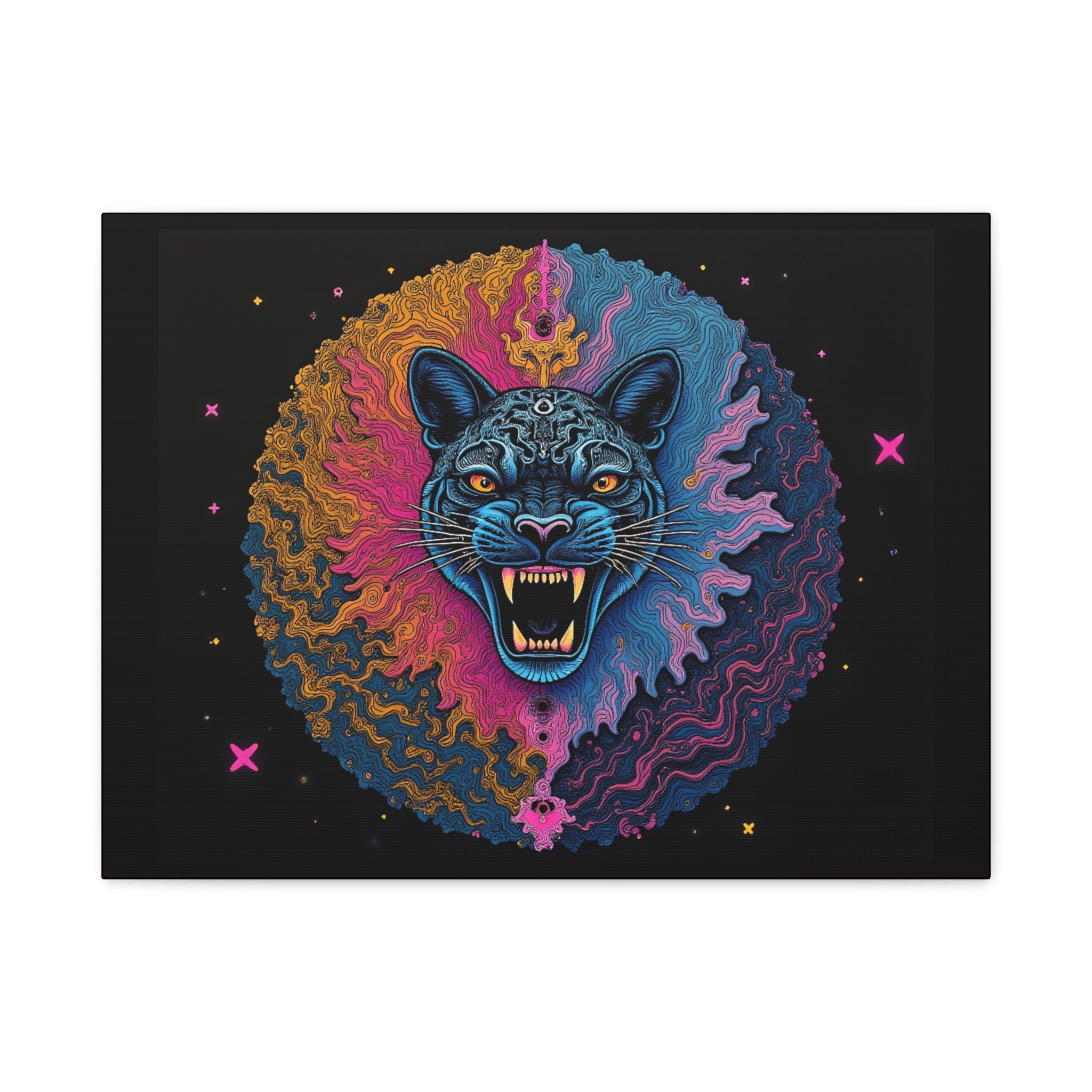 Cosmic Phantom Panther Canvas - Psychedelic Sacred Eye Wall Art