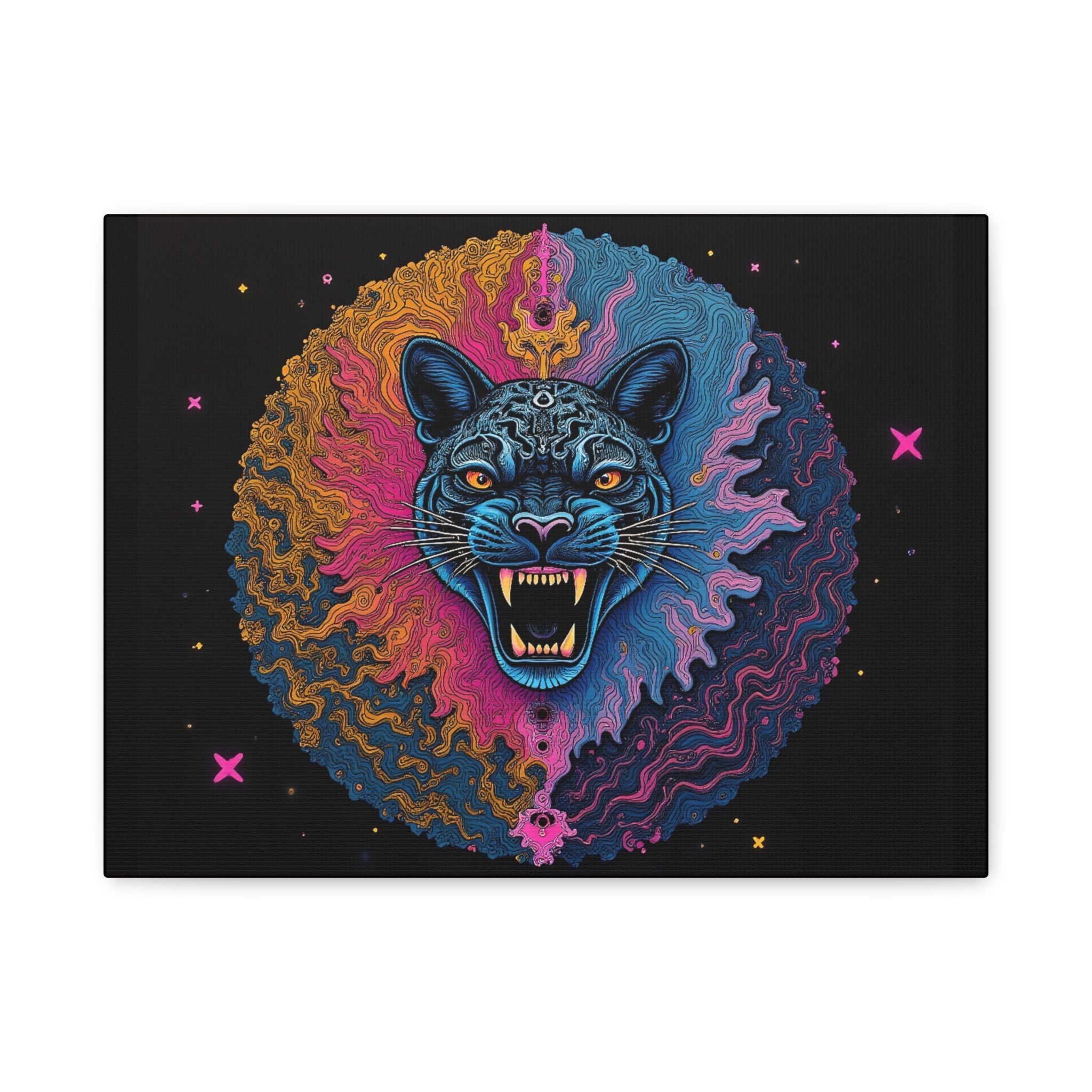Cosmic Phantom Panther Canvas - Psychedelic Sacred Eye Wall Art