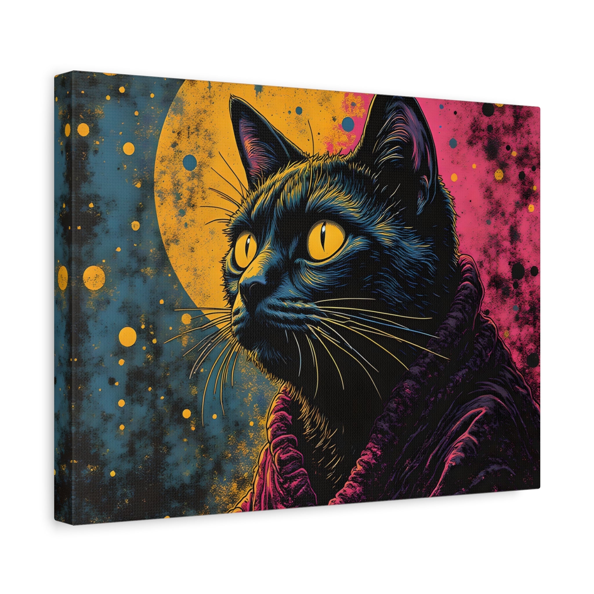 Cosmic Sage Cat Psychedelic Canvas Wall Art