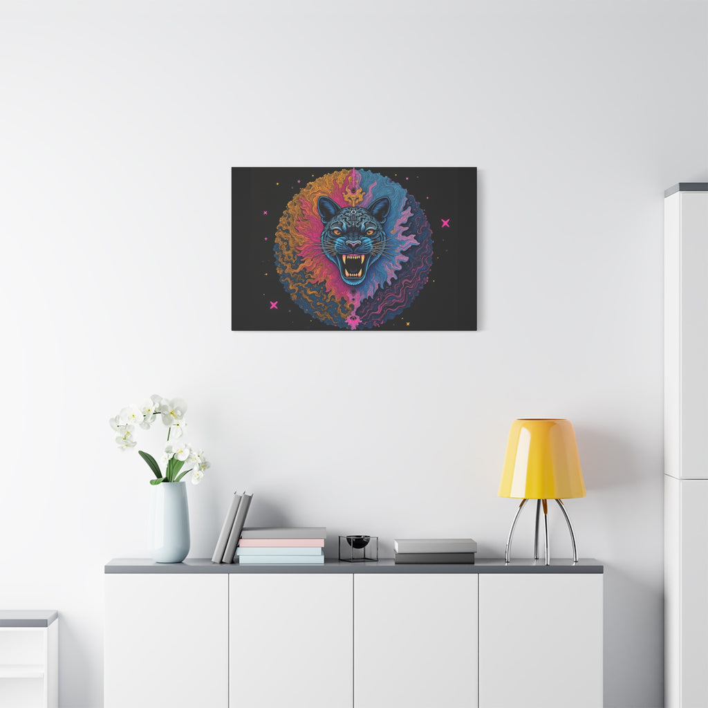 Cosmic Phantom Panther Canvas - Psychedelic Sacred Eye Wall Art