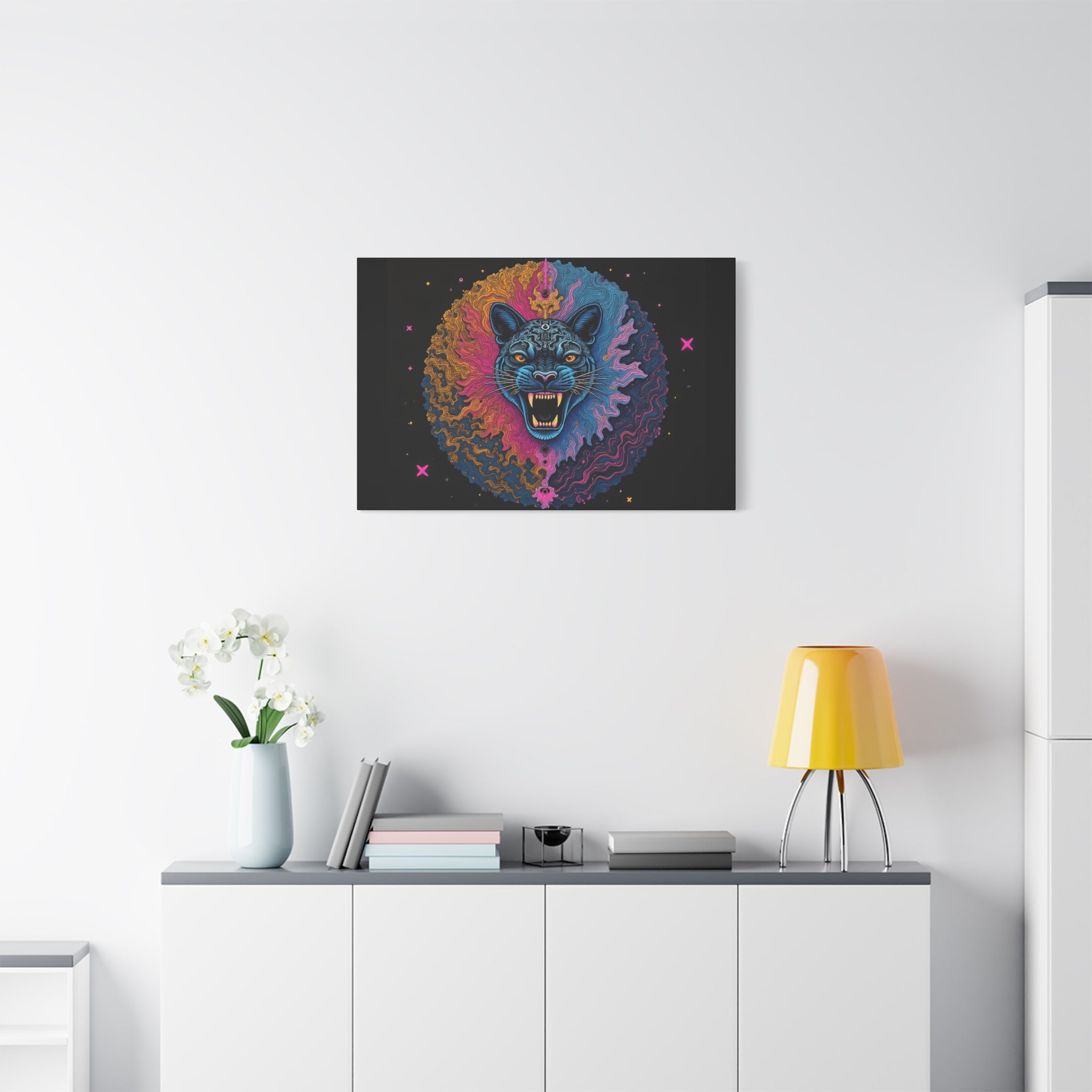 Cosmic Phantom Panther Canvas - Psychedelic Sacred Eye Wall Art