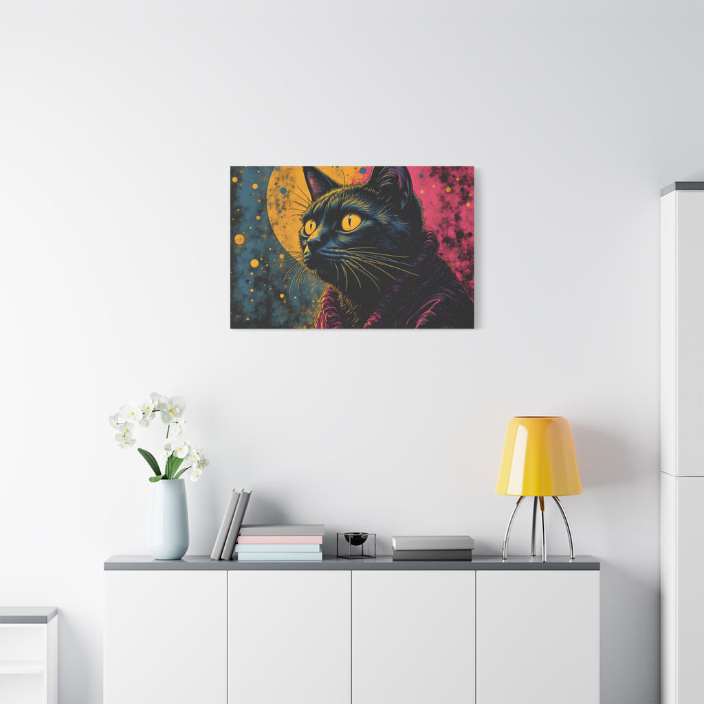 Cosmic Sage Cat Psychedelic Canvas Wall Art