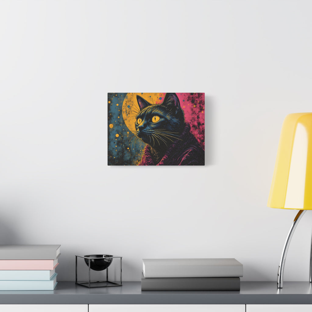 Cosmic Sage Cat Psychedelic Canvas Wall Art