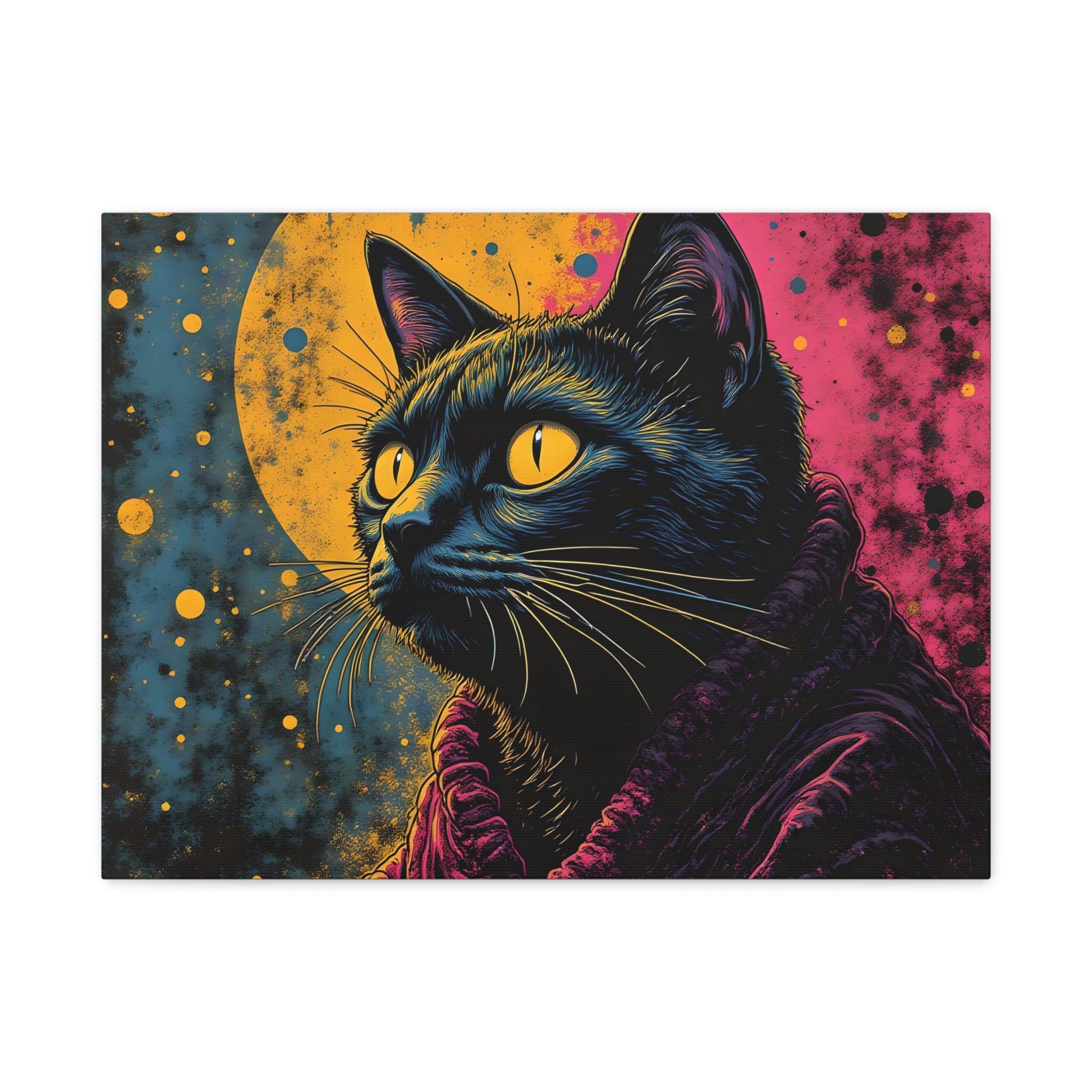 Cosmic Sage Cat Psychedelic Canvas Wall Art