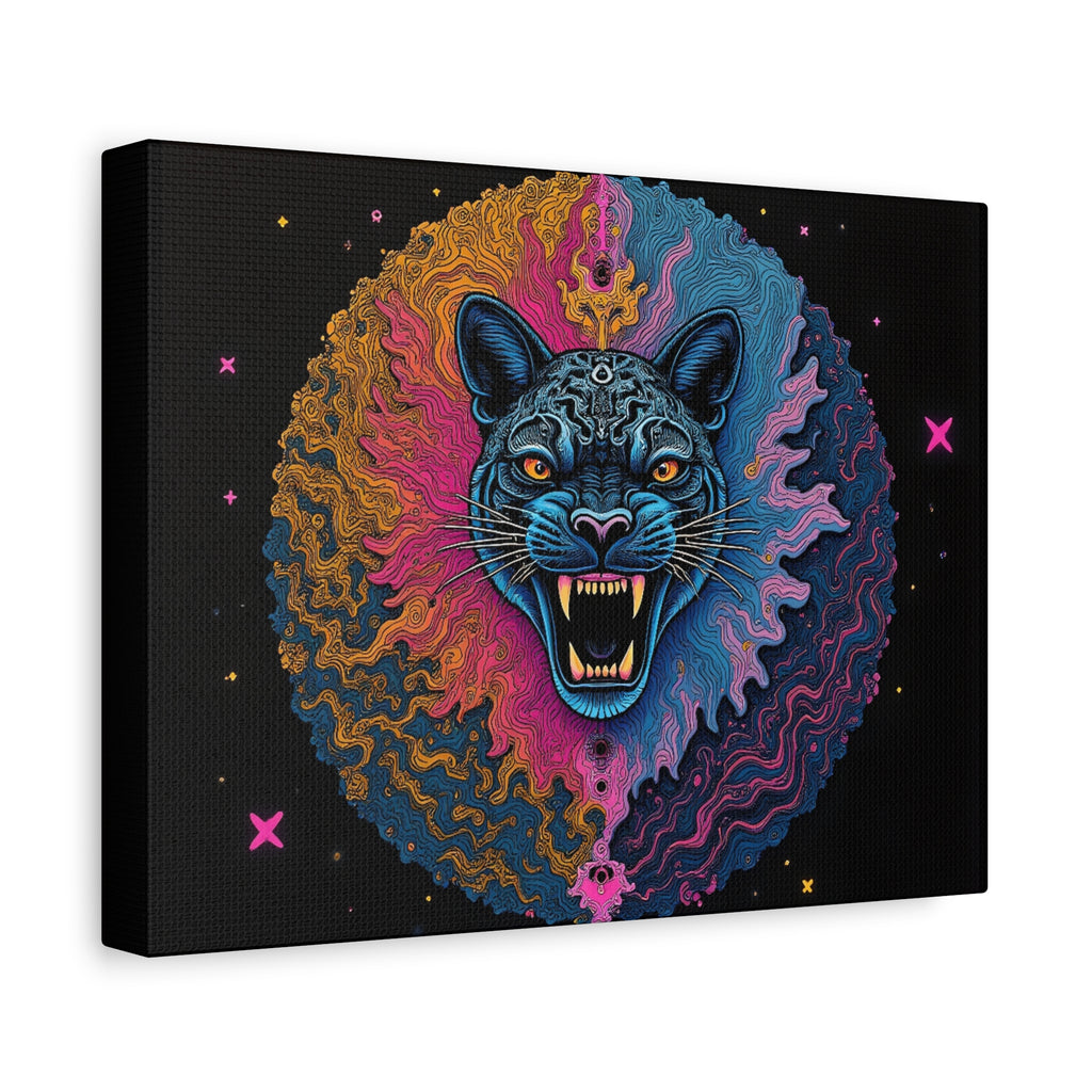 Cosmic Phantom Panther Canvas - Psychedelic Sacred Eye Wall Art